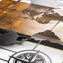Wallity World Map With Compass - Accesorio de Pared Decorativo de Madera